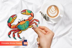 Crab Sticker, Marine Animal Sticker, Coastal Decor Product Image 1