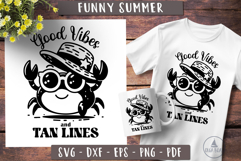 Crab svg Funny Summer Beach Good Vibes and Tan Lines 