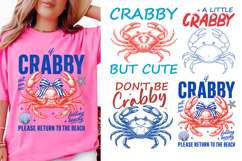 Crabby But Cute PNG, Trendy Beach Coastal Summer Design Product Image 1