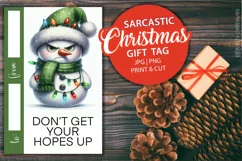 Crabby snowman Gift Tags | Print & Cut | JPG PNG Product Image 1
