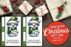 This is not returnable Angry Snowman Christmas GIFT TAGS Product Image 2