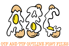 Cracked Egg Lettering Font Hand Drawn Food ABC OTF Type Product Image 2