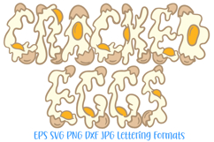 Cracked Egg Lettering Font Hand Drawn Food ABC PNG SVG Type by Squeeb Creative