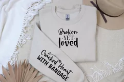 Cracked Heart With Bandage Sleeve SVG, God SVG Design, Faith Product Image 2