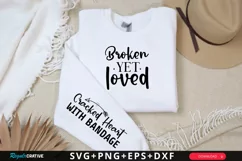 Cracked Heart With Bandage Sleeve SVG, God SVG Design, Faith Product Image 1