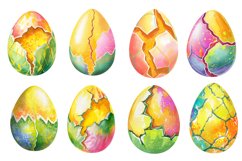 Cracked Watercolor Easter Egg Clipart Bundle Product Image 3