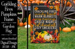 Crackling Fires Autumn Saying Garden Flag Sublimation Design Product Image 1
