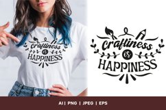 Craftiness is Happiness with Pencil, Swirl and Leaves Design Product Image 1