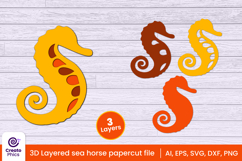 crafting-laser cutting-laser cut-cuttable file-papercut file-svg-sea horse-ocean animal