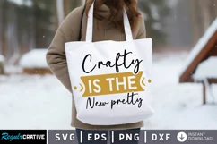 Crafty Is The New Pretty SVG, Tote Bag SVG Design Product Image 1