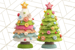 Crafty Christmas Tree Clipart, Kawaii Holiday PNG, Festive Product Image 2