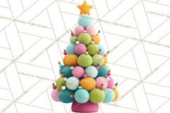 Crafty Christmas Tree Clipart, Kawaii Holiday PNG, Festive Product Image 3