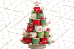 Crafty Christmas Tree Clipart, Kawaii Holiday PNG, Festive Product Image 4