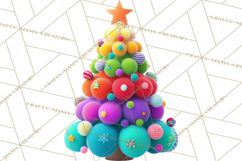 Crafty Christmas Tree Clipart, Kawaii Holiday PNG, Festive Product Image 5