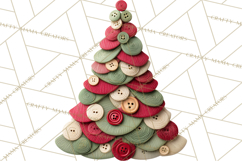 Crafty Christmas Tree Clipart, Kawaii Holiday PNG, Festive Product Image 3
