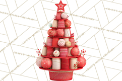Crafty Christmas Tree Clipart, Kawaii Holiday PNG, Festive Product Image 2