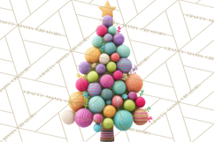 Crafty Christmas Tree Clipart, Kawaii Holiday PNG, Festive Product Image 2