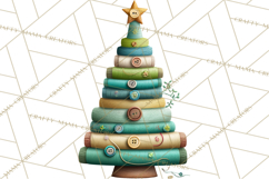 Crafty Christmas Tree Clipart, Kawaii Holiday PNG, Festive Product Image 4