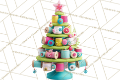 Crafty Christmas Tree Clipart, Kawaii Holiday PNG, Festive Product Image 3
