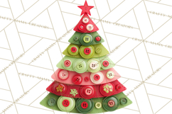Crafty Christmas Tree Clipart, Kawaii Holiday PNG, Festive Product Image 5