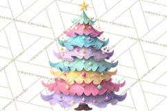 Crafty Christmas Tree Clipart, Kawaii Holiday PNG, Festive Product Image 3
