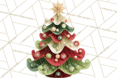 Crafty Christmas Tree Clipart, Kawaii Holiday PNG, Festive Product Image 5