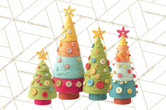 Crafty Christmas Tree Clipart, Kawaii Holiday PNG, Festive Product Image 5
