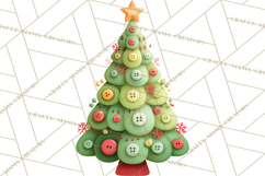 Crafty Christmas Tree Clipart, Kawaii Holiday PNG, Festive Product Image 4