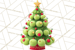 Crafty Christmas Tree Clipart, Kawaii Holiday PNG, Festive Product Image 5