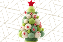 Crafty Christmas Tree Clipart, Kawaii Holiday PNG, Festive Product Image 3