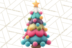Crafty Christmas Tree Clipart, Kawaii Holiday PNG, Festive Product Image 5