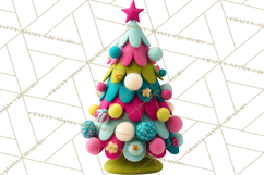 Crafty Christmas Tree Clipart, Kawaii Holiday PNG, Festive Product Image 3