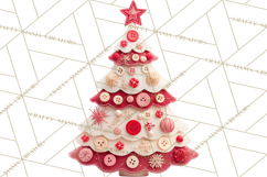 Crafty Christmas Tree Clipart, Kawaii Holiday PNG, Festive Product Image 3