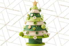Crafty Christmas Tree Clipart, Kawaii Holiday PNG, Festive Product Image 5