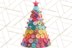 Crafty Christmas Tree Clipart, Kawaii Holiday PNG, Festive Product Image 3