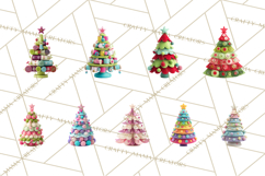Crafty Christmas Tree Clipart, Kawaii Holiday PNG, Festive Product Image 4