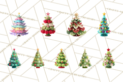 Crafty Christmas Tree Clipart, Kawaii Holiday PNG, Festive Product Image 1
