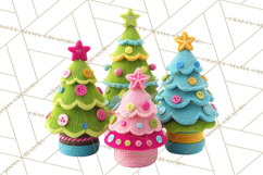 Crafty Christmas Tree Clipart, Kawaii Holiday PNG, Festive Product Image 4