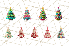 Crafty Christmas Tree Clipart, Kawaii Holiday PNG, Festive Product Image 9