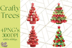 Crafty Christmas Tree Clipart, Kawaii Holiday PNG, Festive Product Image 1