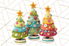 Crafty Christmas Tree Clipart, Kawaii Holiday PNG, Festive Product Image 5