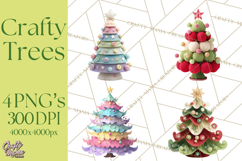 Crafty Christmas Tree Clipart, Kawaii Holiday PNG, Festive Product Image 1