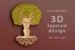 3D Love SVG, Tree of Love SVG, 3D layered paper cut Product Image 1