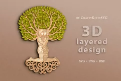 3D Love SVG, Tree of Love SVG, 3D layered paper cut Product Image 2