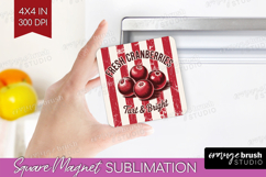 Cranberries Vintage Fruit Magnet Sublimation Summer Square Product Image 1