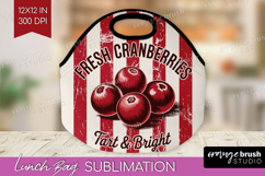 Cranberries Vintage Fruit Lunch Bag Summer Lunch Bug PNG Product Image 1