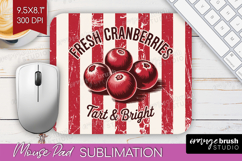 Cranberries Vintage Fruit Mouse Pad Sublimation Summer PNG Product Image 1