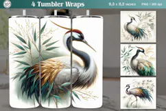 4 Crane Tumbler Sublimation, 20 oz Tumbler Wraps Product Image 1