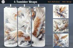 4 Crane Tumbler Sublimation, 20 oz Tumbler Wraps Product Image 1