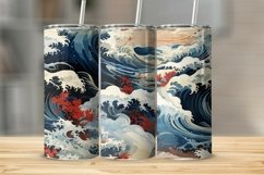 Crashing Waves Layered Paper Sublimation Wrap PNG Product Image 1